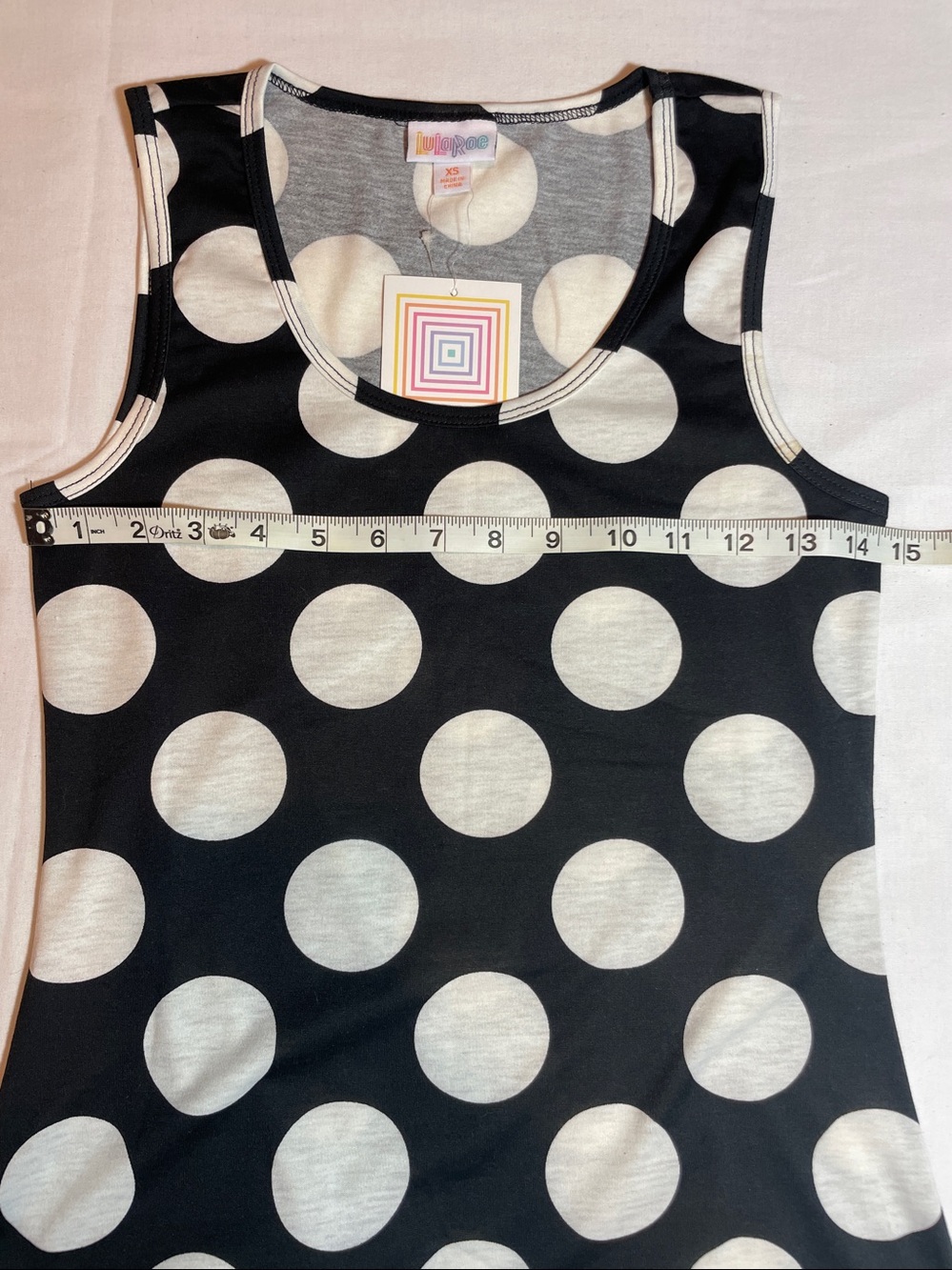 LuLaRoe Black and White Polka Dot Maxi Dress - Picture 4 of 5